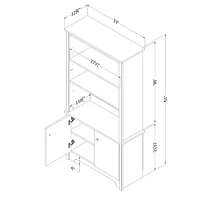 3-Shelf Bookcase with Doors - Vito Pure White