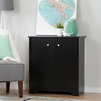 Armoire de Rangement 2 Portes - Vito Noir Solide