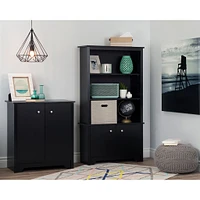 Armoire de Rangement 2 Portes - Vito Noir Solide
