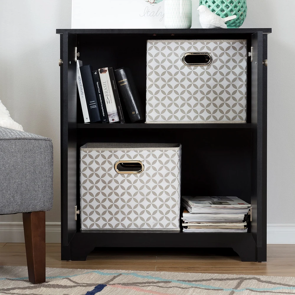 Armoire de Rangement 2 Portes - Vito Noir Solide
