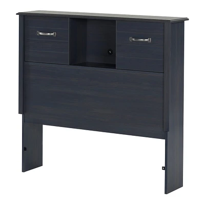Twin Bookcase Headboard with Doors - Ulysses Blueberry