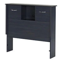 Twin Bookcase Headboard with Doors - Ulysses Blueberry