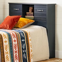 Twin Bookcase Headboard with Doors - Ulysses Blueberry