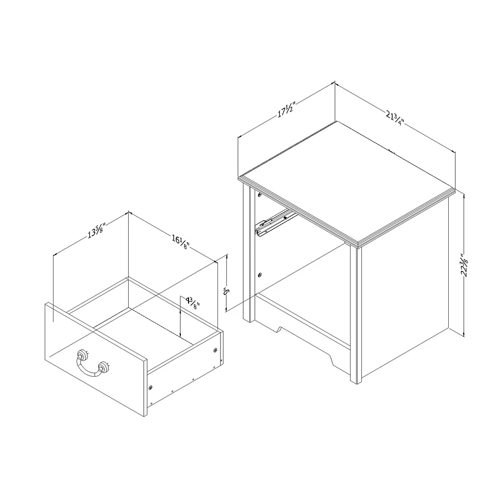 1-Drawer Nightstand - Aviron Blueberry