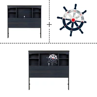 Bookcase Twin Headboard - Aviron Blueberry