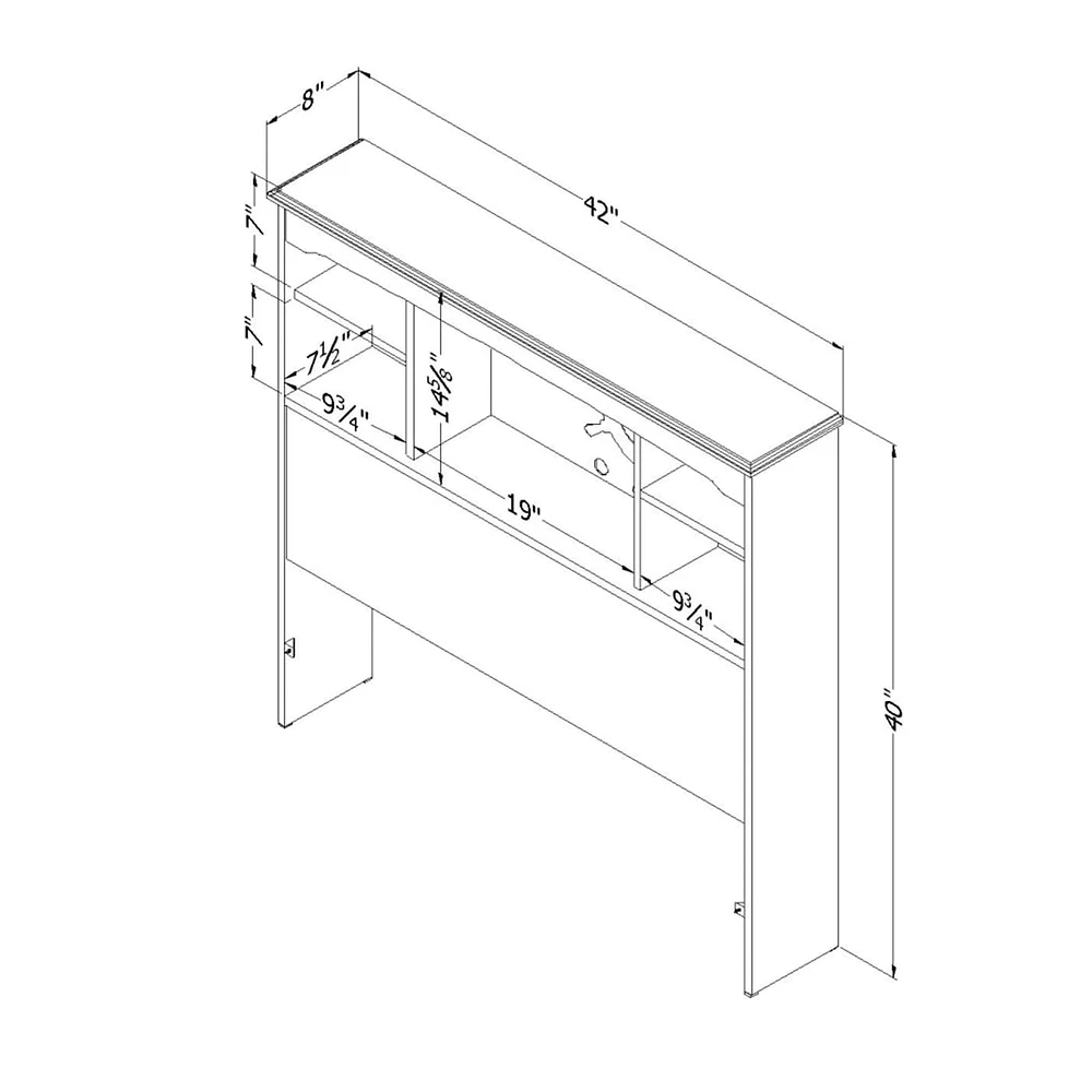 Bookcase Twin Headboard - Aviron Blueberry