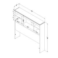 Bookcase Twin Headboard - Aviron Blueberry