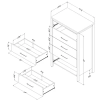 5-Drawer Chest - Munich Weathered Oak and Matte Black