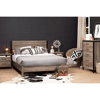 Munich Industrial Double / Queen Headboard - Weathered Oak and Matte Black