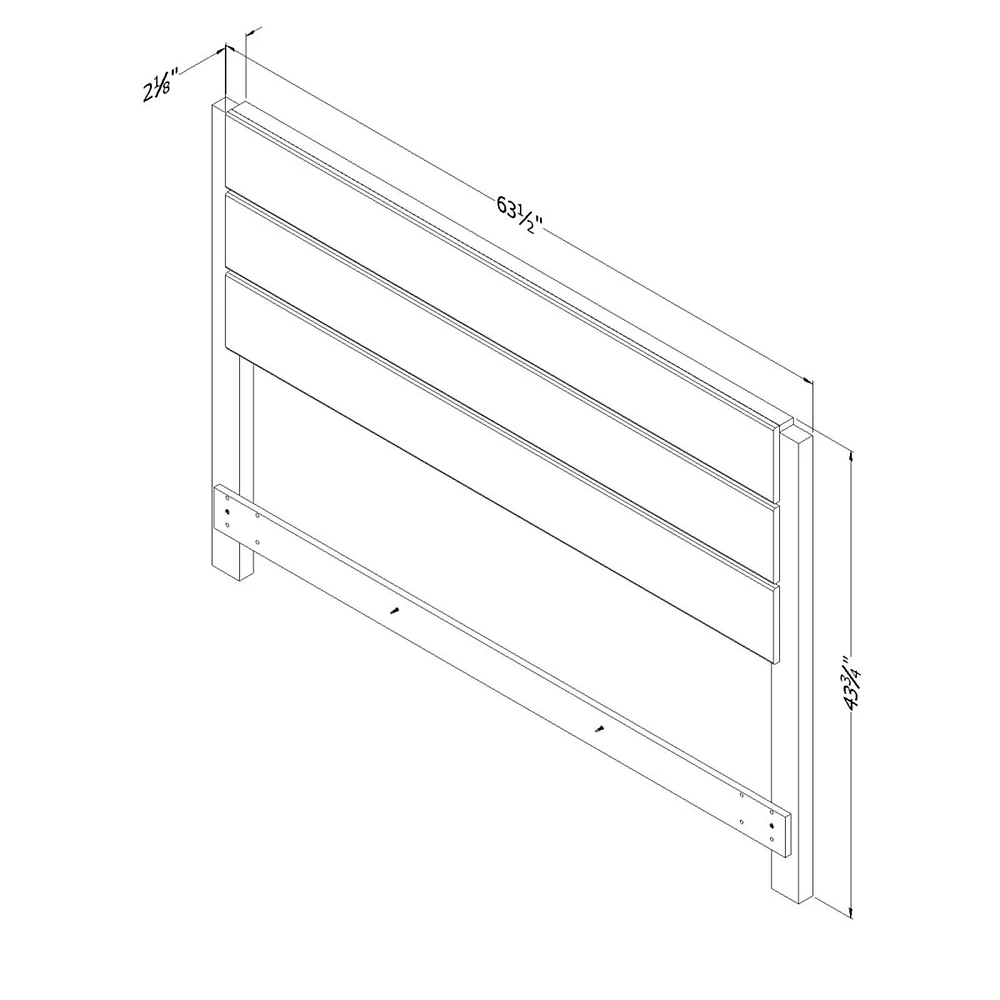 Munich Industrial Double / Queen Headboard - Weathered Oak and Matte Black