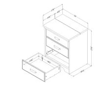 Table de Nuit avec Station de chargement - Versa Chêne Vieilli