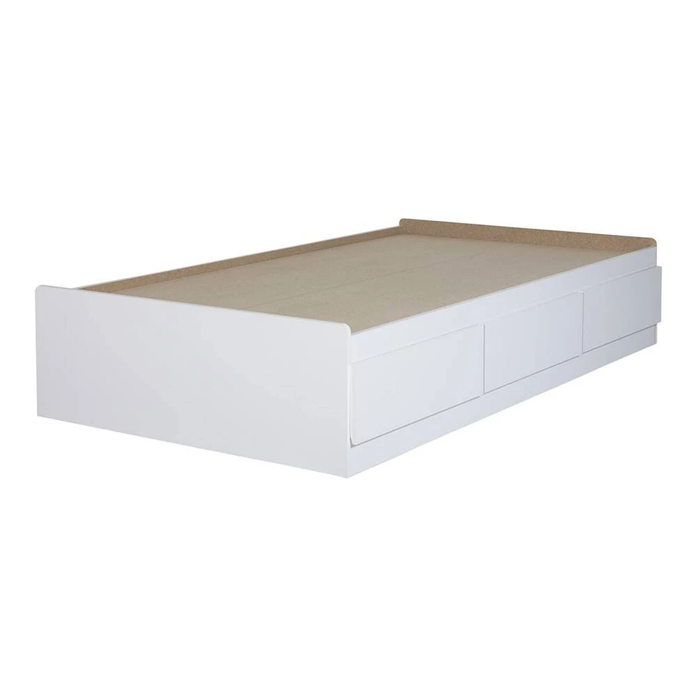 Step One Twin Mates Bed with 3 Drawers - White