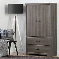 Armoire de Rangement 2 Portes - Versa Érable Cendré