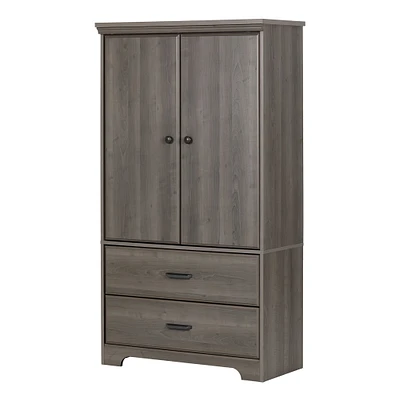 Armoire de Rangement 2 Portes - Versa Érable Cendré