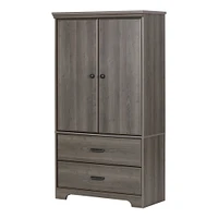 Armoire de Rangement 2 Portes - Versa Érable Cendré