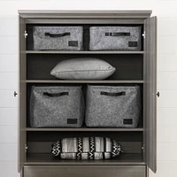 Armoire de Rangement 2 Portes - Versa Érable Cendré