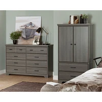 Armoire de Rangement 2 Portes - Versa Érable Cendré