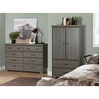 8-Drawer Double Dresser - Versa Gray Maple