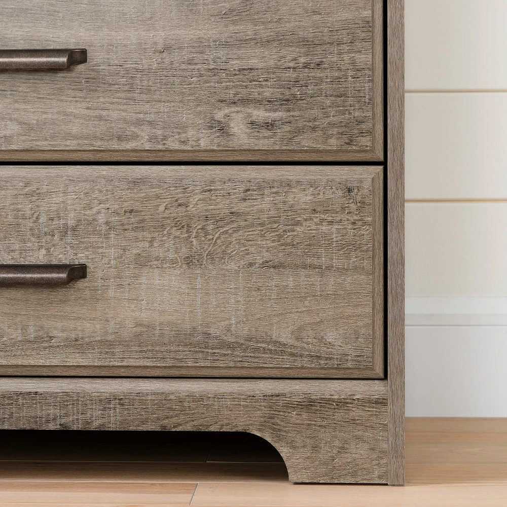 8-Drawer Double Dresser - Versa Weathered Oak
