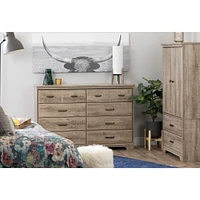 8-Drawer Double Dresser - Versa Weathered Oak