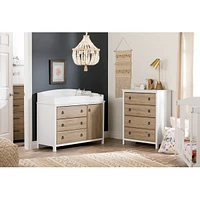 Catimini - Table à langer avec pourtour - Blanc / Chêne Rustique