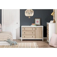 Catimini - Table à langer avec pourtour - Blanc / Chêne Rustique