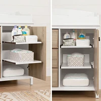 Catimini - Table à langer avec pourtour - Blanc / Chêne Rustique