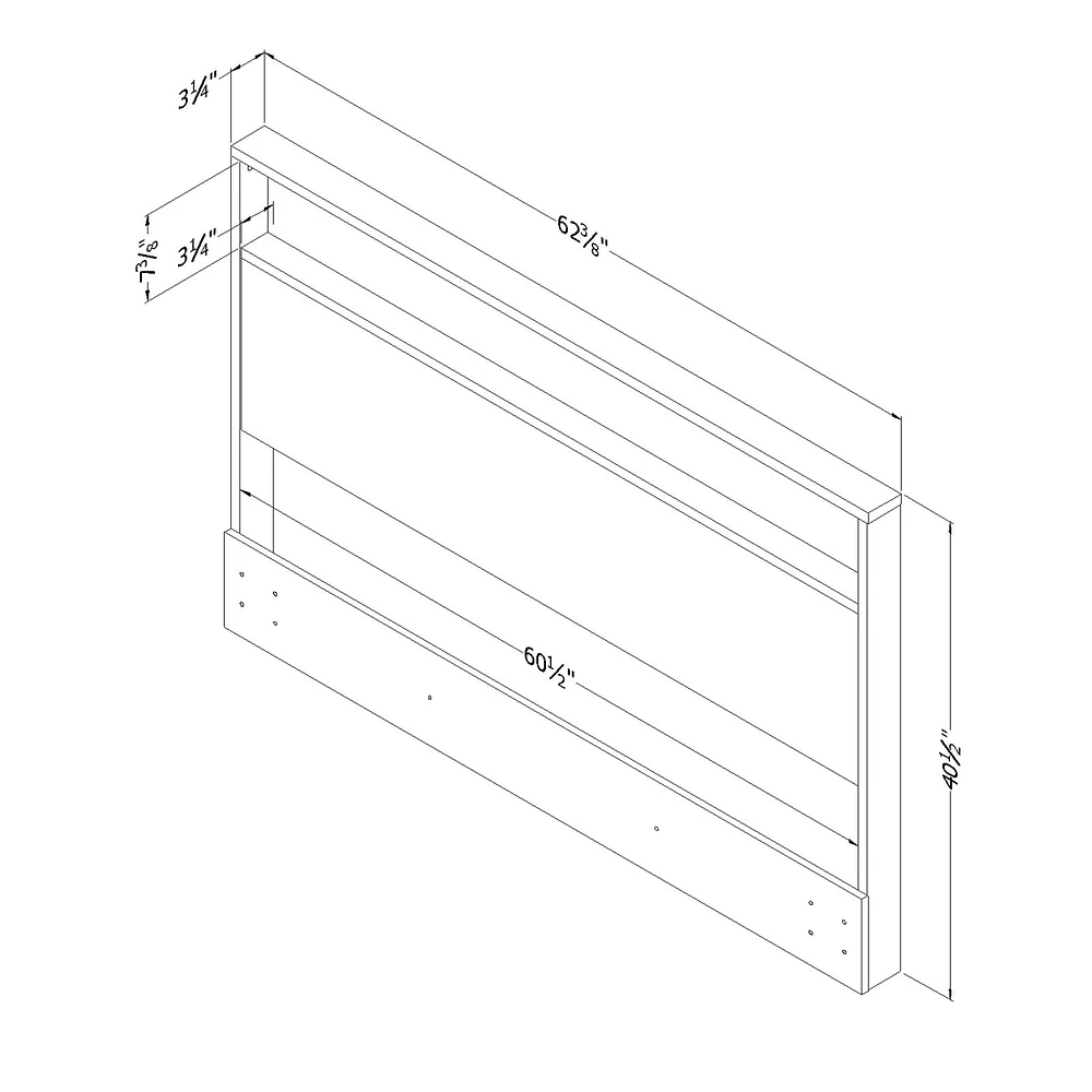 Double / Queen Headboard - Holland Natural Walnut