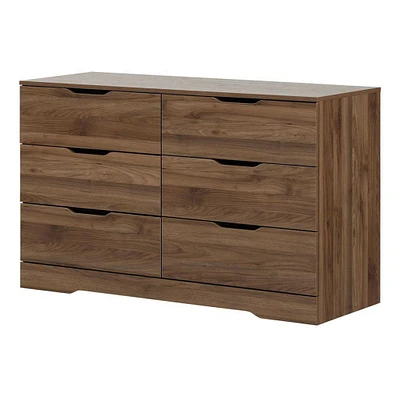Commode 6 Tiroirs Holland - Noyer Naturel