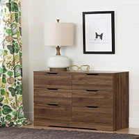 Commode 6 Tiroirs Holland - Noyer Naturel
