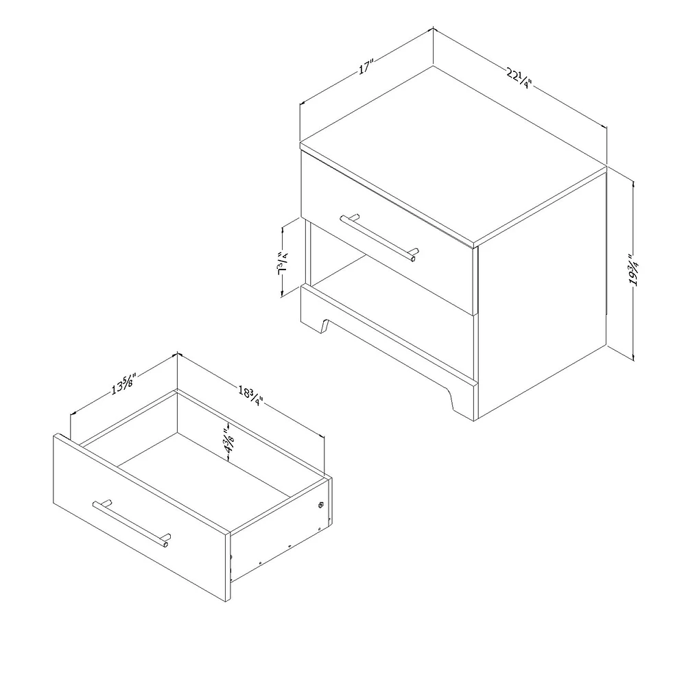 1-Drawer Nightstand - Primo Rustic Oak