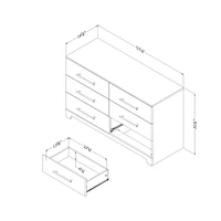 6-Drawer Double Dresser - Primo Rustic Oak