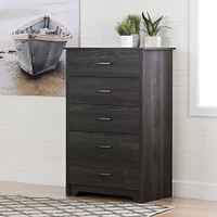 Commode 5 Tiroirs - Fusion Chêne Gris