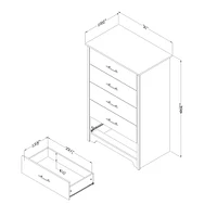 Commode 5 Tiroirs - Fusion Chêne Gris