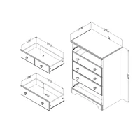 Commode 5 Tiroirs - Summer Breeze Myrtille