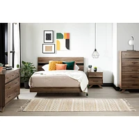 7-Drawer Double Dresser - Flam Natural Walnut and Matte Black