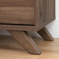 7-Drawer Double Dresser - Flam Natural Walnut and Matte Black