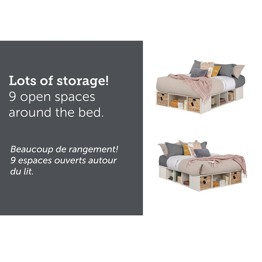 Storage Bed with Baskets - Avilla Winter Oak