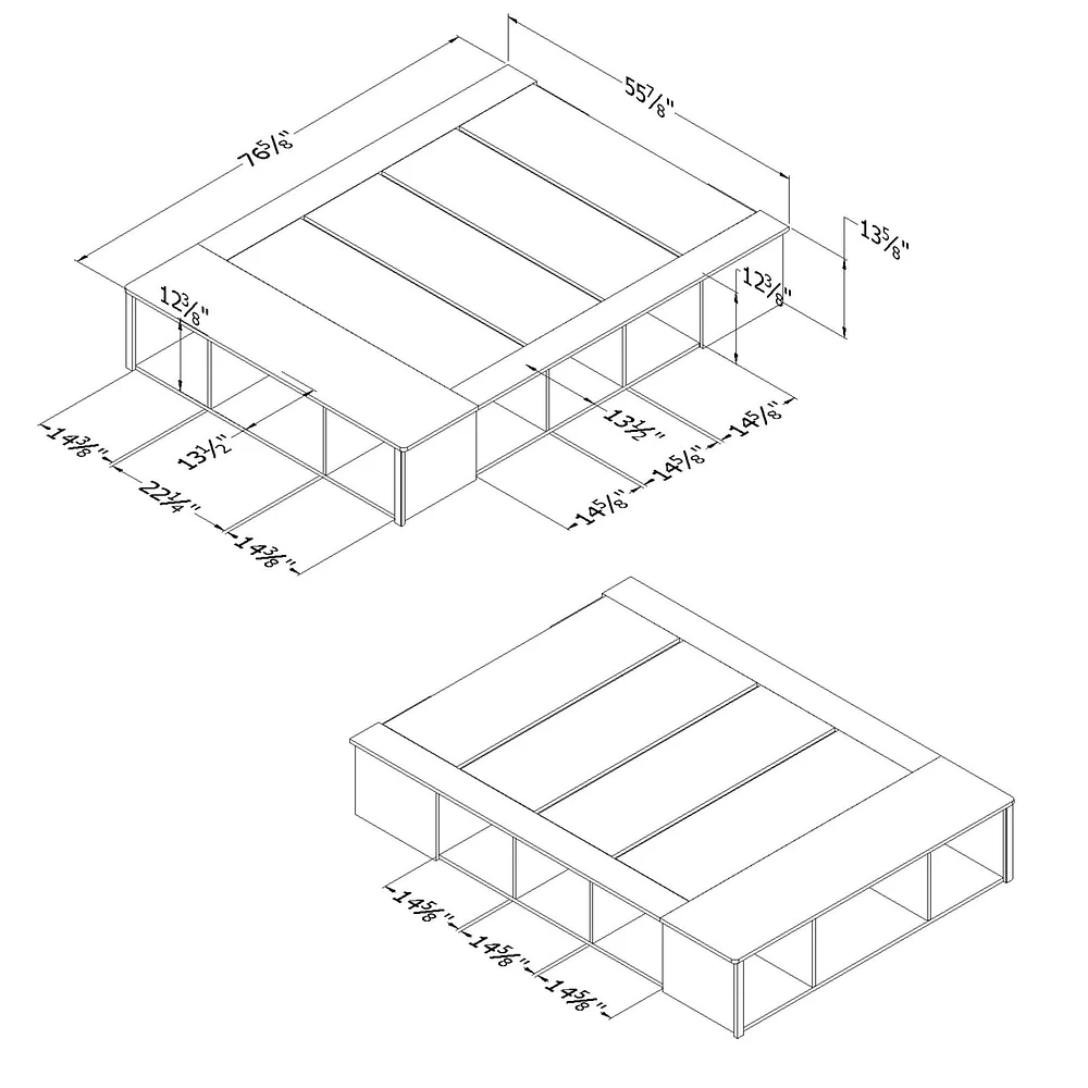 Storage Bed with Baskets - Avilla Winter Oak
