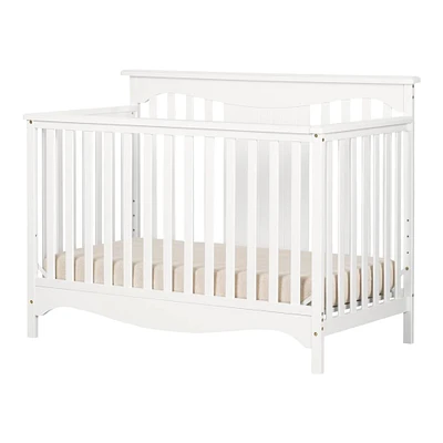 Savannah Baby Crib 4 Heights with Toddler Rail - Pure White