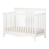 Savannah Baby Crib 4 Heights with Toddler Rail - Pure White