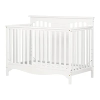 Savannah Baby Crib 4 Heights with Toddler Rail - Pure White