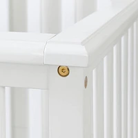Savannah Baby Crib 4 Heights with Toddler Rail - Pure White