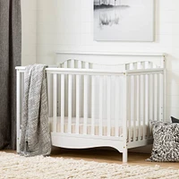 Savannah Baby Crib 4 Heights with Toddler Rail - Pure White