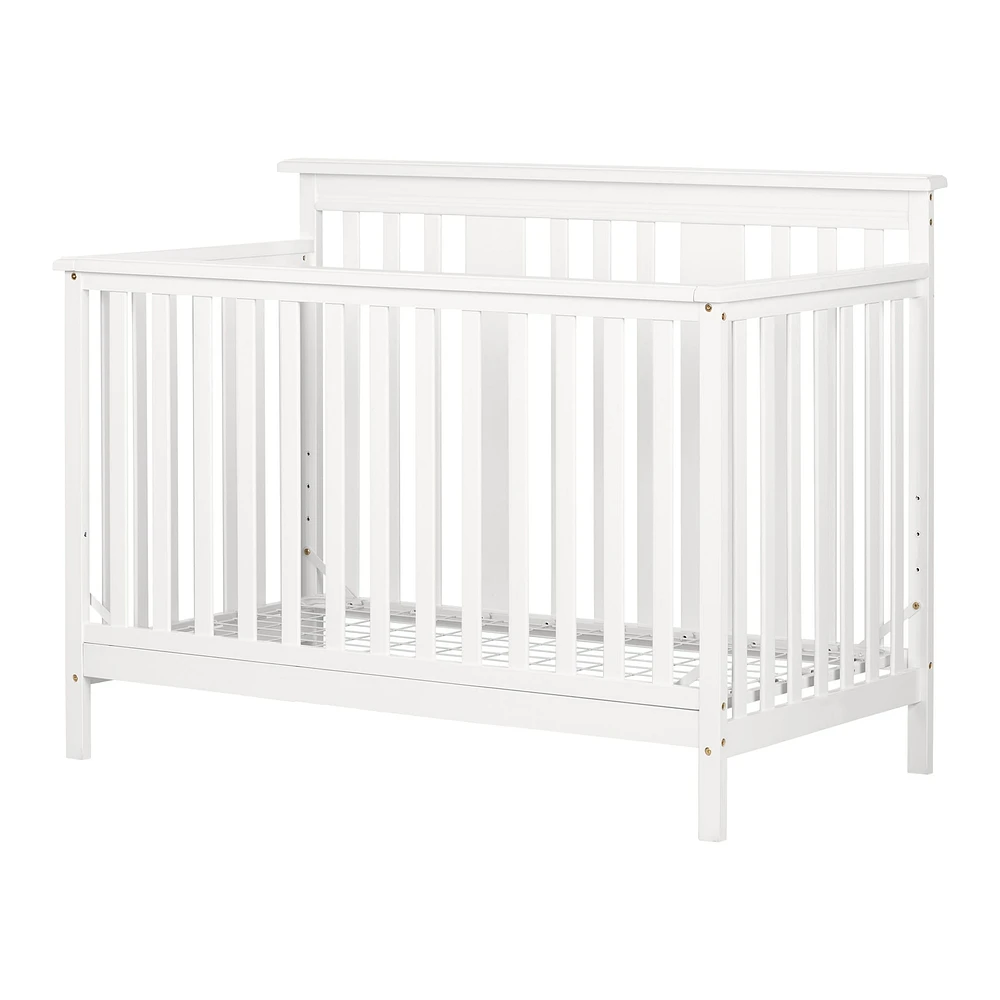 Couchette - hauteur de matelas ajustable avec barrière de transition - Little Smileys Blanc Solide