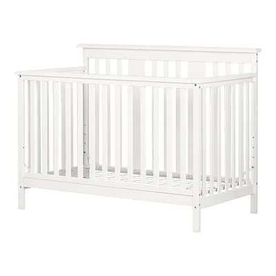 Couchette - hauteur de matelas ajustable avec barrière de transition - Little Smileys Blanc Solide