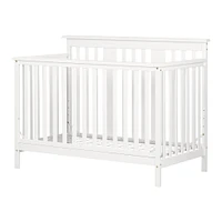 Couchette - hauteur de matelas ajustable avec barrière de transition - Little Smileys Blanc Solide