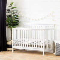 Couchette - hauteur de matelas ajustable avec barrière de transition - Little Smileys Blanc Solide
