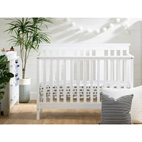 Couchette - hauteur de matelas ajustable avec barrière de transition - Little Smileys Blanc Solide