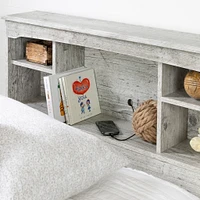 Tête de Lit Simple avec Bibliothèque - Aviron Pin Bord de Mer